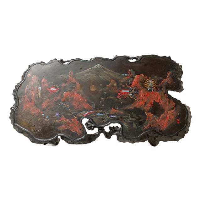 Antique Handcarved Mt. Fiji Coffee Table For Sale