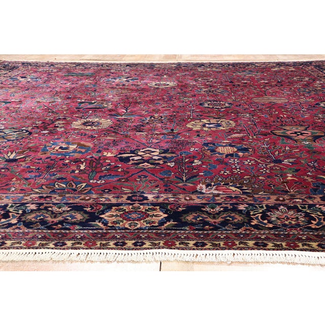 Vintage Indian Agra Rug, 13'01 X 14'07 For Sale - Image 9 of 10