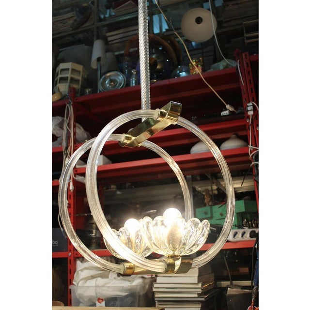 Mid-Century Modern Pendant in Murano Glass and Brass from Barovier, 1950s For Sale - Image 3 of 18