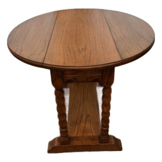 1960s Bishopsgate Collection by Drexel -- Round Lamp Table With Drop Leaves For Sale