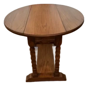 1960s Bishopsgate Collection by Drexel -- Round Lamp Table With Drop Leaves