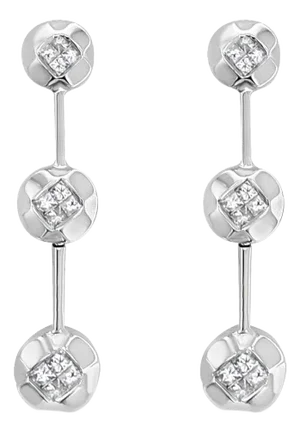Bezel Drop Diamond Earrings 1.00cttw 14K White Gold, 2 Pieces