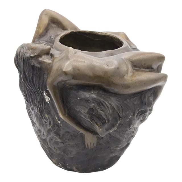 French Art Nouveau Bronze Vase, 1890s For Sale