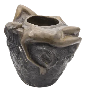 French Art Nouveau Bronze Vase, 1890s