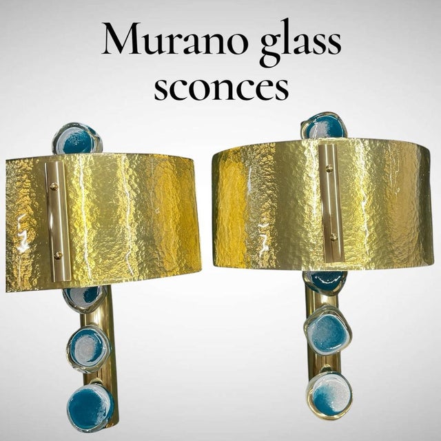Murano Glass Sconces attributed to Archimede Seguso, 1980, Set of 2 For Sale - Image 12 of 13