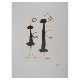 Joan Miro, Surrealist Loving Couple, Lithograph For Sale