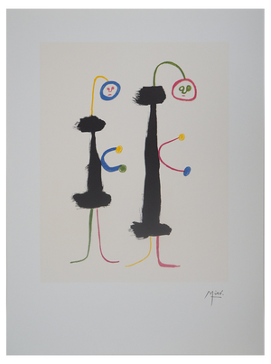 Joan Miro, Surrealist Loving Couple, Lithograph