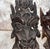 Vintage or Antique Hand-Carved Asian Wooden Guardian or Demon Masks, Often Featuring Stacked or Multi-Tiered Faces With Fierce For Sale - Image 14 of 14