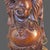 Antique Hand Carved Hardwood Hotei Happy Joyous Buddha Arms Raised Holding a Lotus Flower Table Lamp For Sale - Image 4 of 16