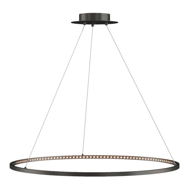 Visual Comfort Modern Vellavi 36 Chandelier LED Nightshade Black For Sale