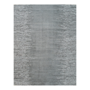 6x9 Tessa Maya Gray Solid Field Geometric Modern Hand Knotted Wool Carpet Rug