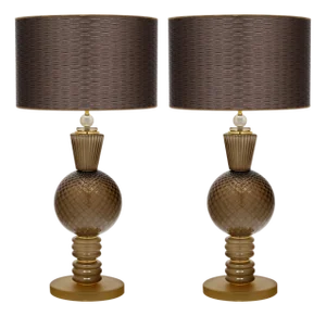 Murano Glass Geometric Gray Lamps