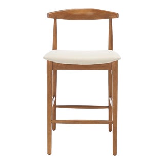 Lionel Retro Counter Stool - Walnut/Cream For Sale