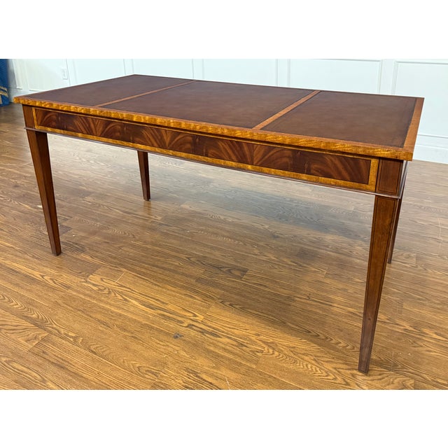 Hepplewhite Mahogany Writing Desk by Leighton Hall - Showroom Sample For Sale - Image 12 of 18