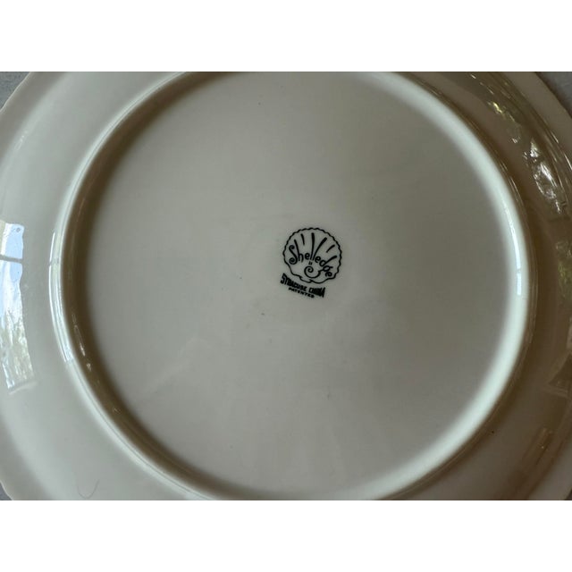 Set of 5 Vintage Syracuse Shelled Floral Dinner Plates For Sale - Image 9 of 10