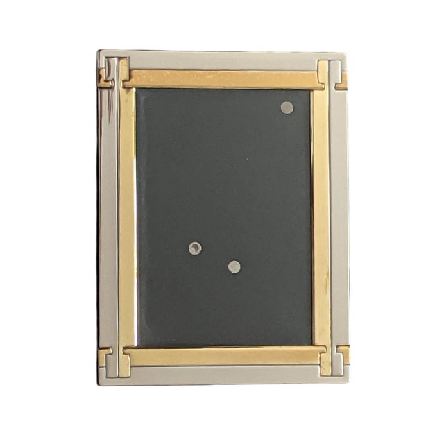 Cartier Vintage Cartier Style Brass and Chrome Picture Frame For Sale - Image 4 of 12