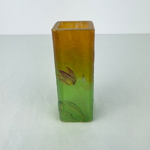 French Art Nouveau Daum Nancy French Art Glass Vase For Sale - Image 3 of 11