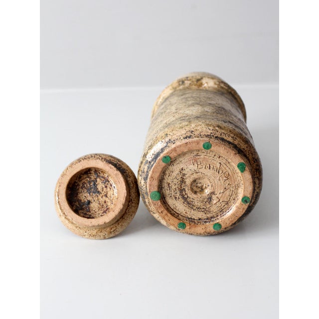 Vintage 1970s Handmade Studio Pottery Lidded Jar For Sale - Image 14 of 15