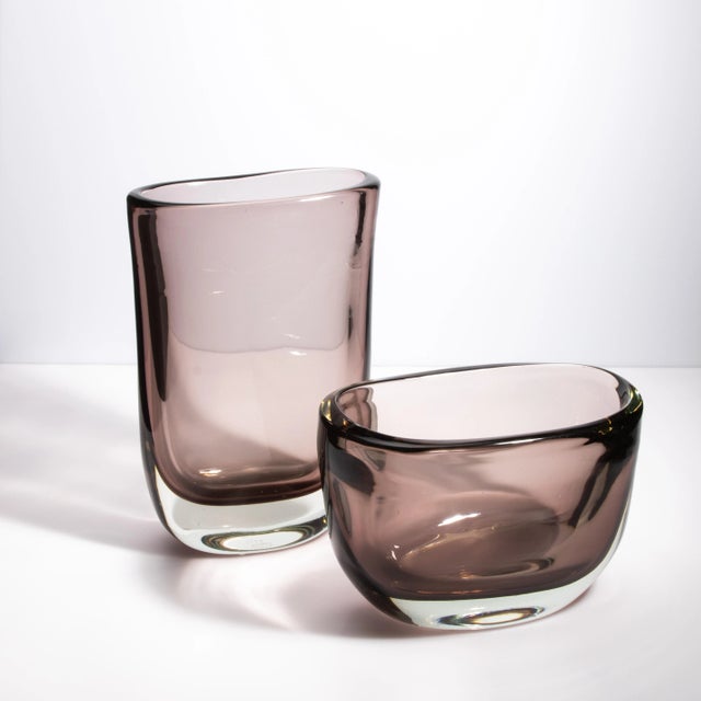 Glass Hand Blown Murano Vase Massiccio Smoky For Sale - Image 7 of 11