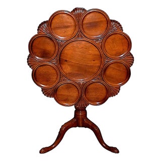 19th Century Chippendale Style Mahogany Tilt-Top Serving Table For Sale