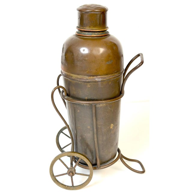 Italian Interwar Industrial Copper Cocktail Shaker with Wheeled Caddy, 1925-35 For Sale In West Palm - Image 6 of 18