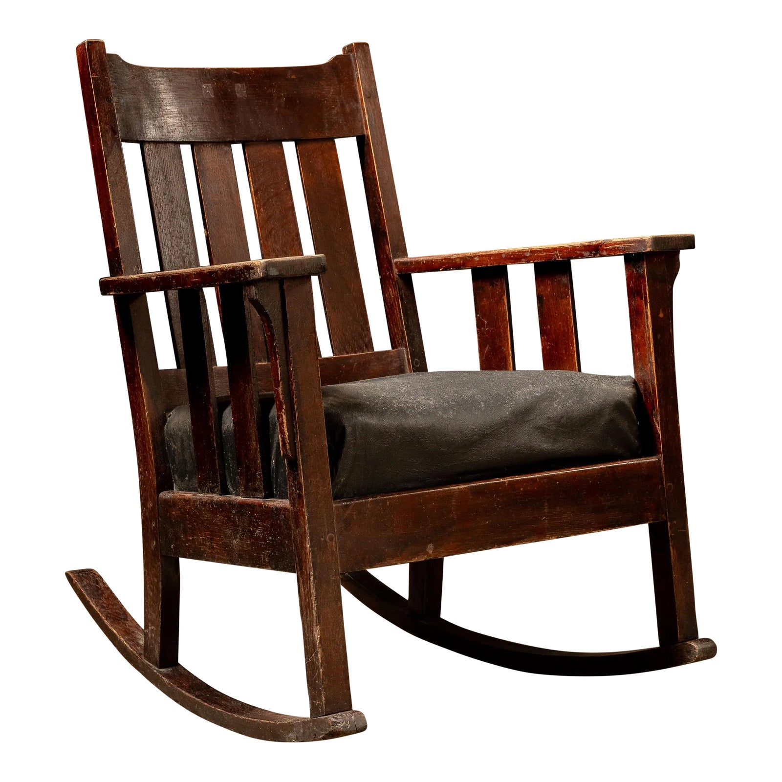 Circa 1920 Upholstered Arts and Crafts Rocking Chair | Chairish
