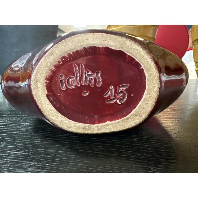 Maroon Ceramic Model N•15 Vase by Max Idlas, 1950s For Sale - Image 8 of 9