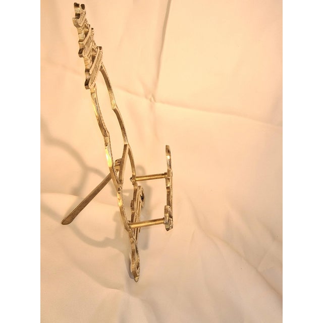 Vintage Handmade Brass Tabletop Easel With Pagoda. Mid-Century, Chinoiserie. For Sale - Image 10 of 10