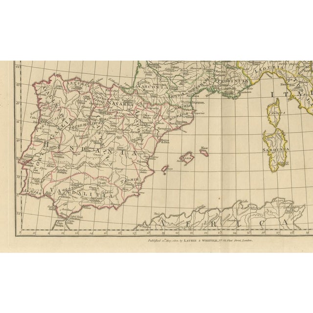 Paper Antique Map of Europe Roman to Medieval Transition from Danville, 1818 For Sale - Image 7 of 11
