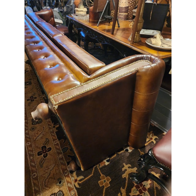 Brown Chesterfield Style Sofa For Sale - Image 14 of 18