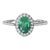 6x8mm Oval Cut Natural Emerald & 1 Ct Natural Diamond Halo Engagement Ring Size6 For Sale