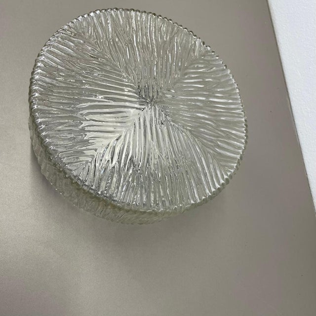 Textured Wall Ceiling Light in the style of Helena Tynell for Glashütte Limburg, 1960s For Sale - Image 8 of 17