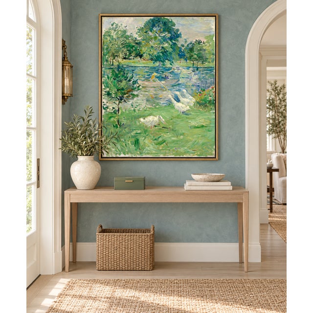 Traditional 1889 Vintage French Impressionist Landscape Art Print by Berthe Morisot - 24" X 32" For Sale - Image 3 of 9