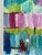 1970s 1970s Abstract Mixed Media Painting Phtalo Yellow With Pink For Sale - Image 5 of 5