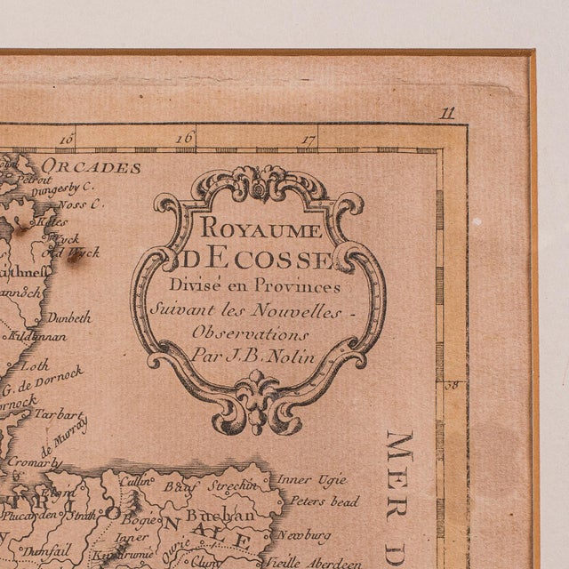 Late 18th Century Antique Map of Scotland, French, Framed Cartography, Ecosse, Georgian, c.1780 For Sale - Image 5 of 12