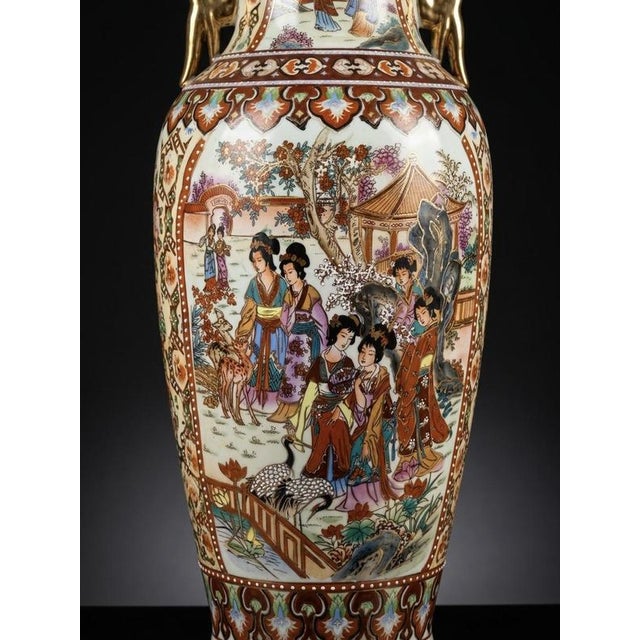 Large Vintage Chinese Decorative Vase For Sale - Image 4 of 5