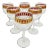 Vintage 1950s, Culver, Mid Century Hollywood Regency Stemware Footed Wine Glass With Gold Band, Set 6 Pieces For Sale