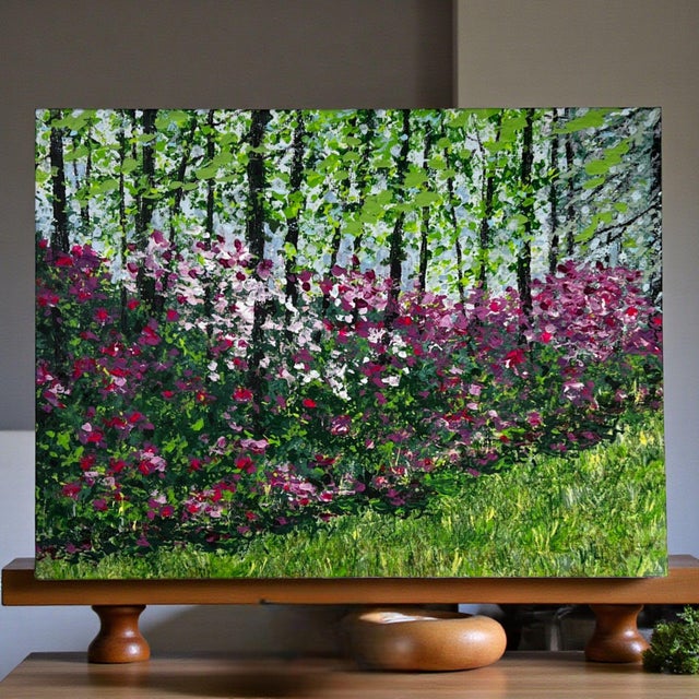 This delicate acrylic painting titled "Flower Falls" captures the timeless essence of nature's beauty. Vibrant blooms...