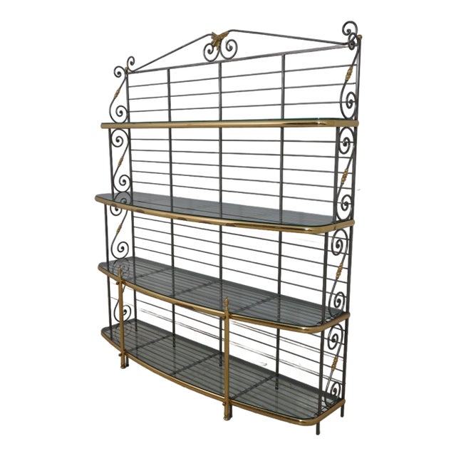 Charleston Forge French Country Style Large Wrought Iron Bakers Rack For Sale