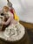 Teal Vintage Musical Continental Porcelain Figurine Group Lamp Dresden Style For Sale - Image 8 of 17