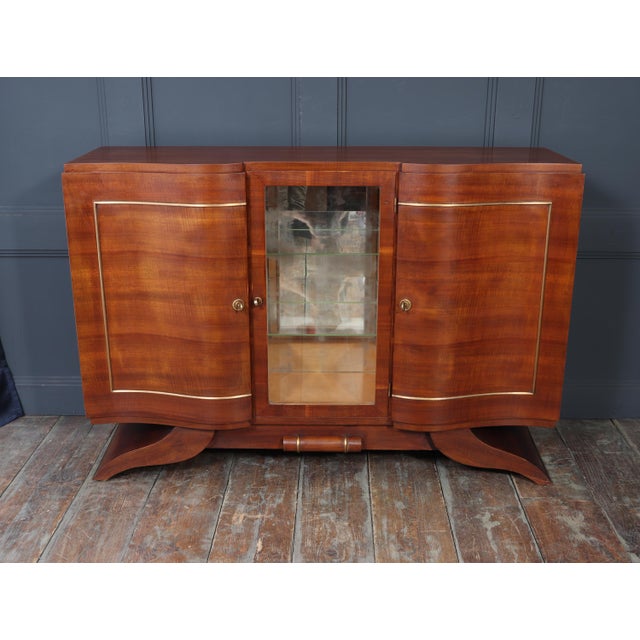Wood Art Deco Walnut Sideboard with Glazed Display Cabinet, 1930 For Sale - Image 7 of 18