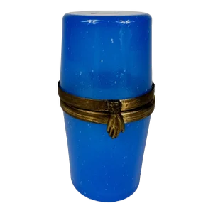 Early 20th Century Turquoise French Round Casket Box