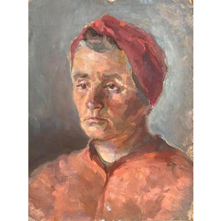 Socialist Realism Oil Painting, Ukrainian Artist Sokolovsky, 1956 32-24 For Sale