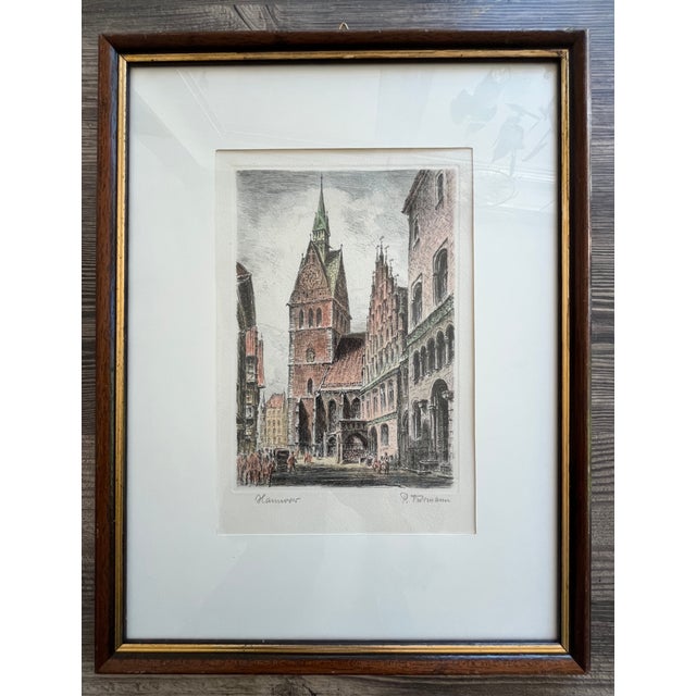 Paul Fuhrmann, Hannover Town with Historic Church, 1930, Etching, Framed For Sale - Image 9 of 9