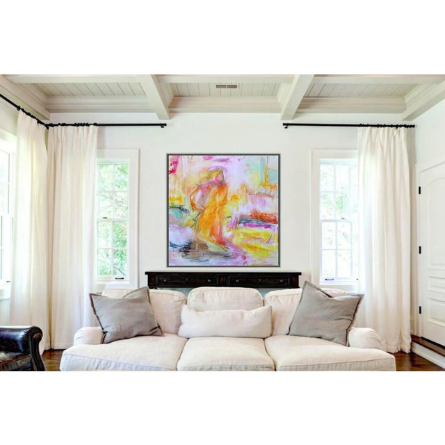 Textile "Monk in the Garden" by Trixie Pitts Large Minimalist Abstract Oil Painting For Sale - Image 7 of 13