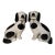 1980s Andrea by Sadek Staffordshire Style Black & White Porcelain Spaniel Dogs - Pair For Sale