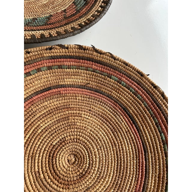 Tan Vintage African Woven Plates For Sale - Image 8 of 11