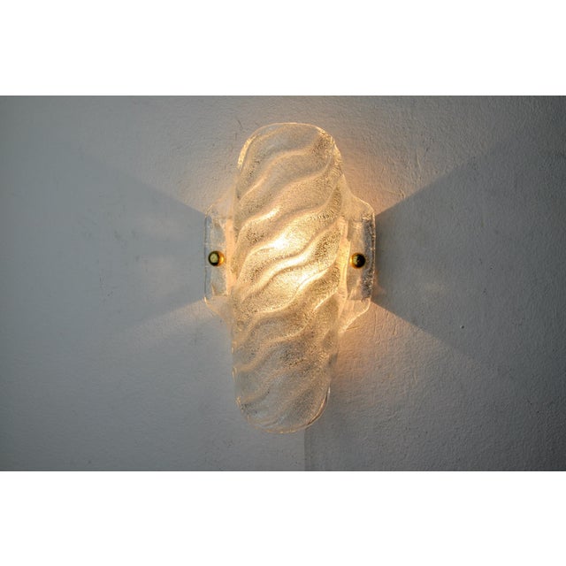 Glass Frosted Wall Lamp in Murano Glass, Italy, 1970s For Sale - Image 7 of 7
