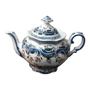 Vintage DeWit Delfts Polychrome Lidded Tea Pot, Made in Holland