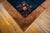 Navy Blue 1920s Navy Open Field Floral Modern Knotted Wool Antique Chinese Art Deco Rug For Sale - Image 8 of 8